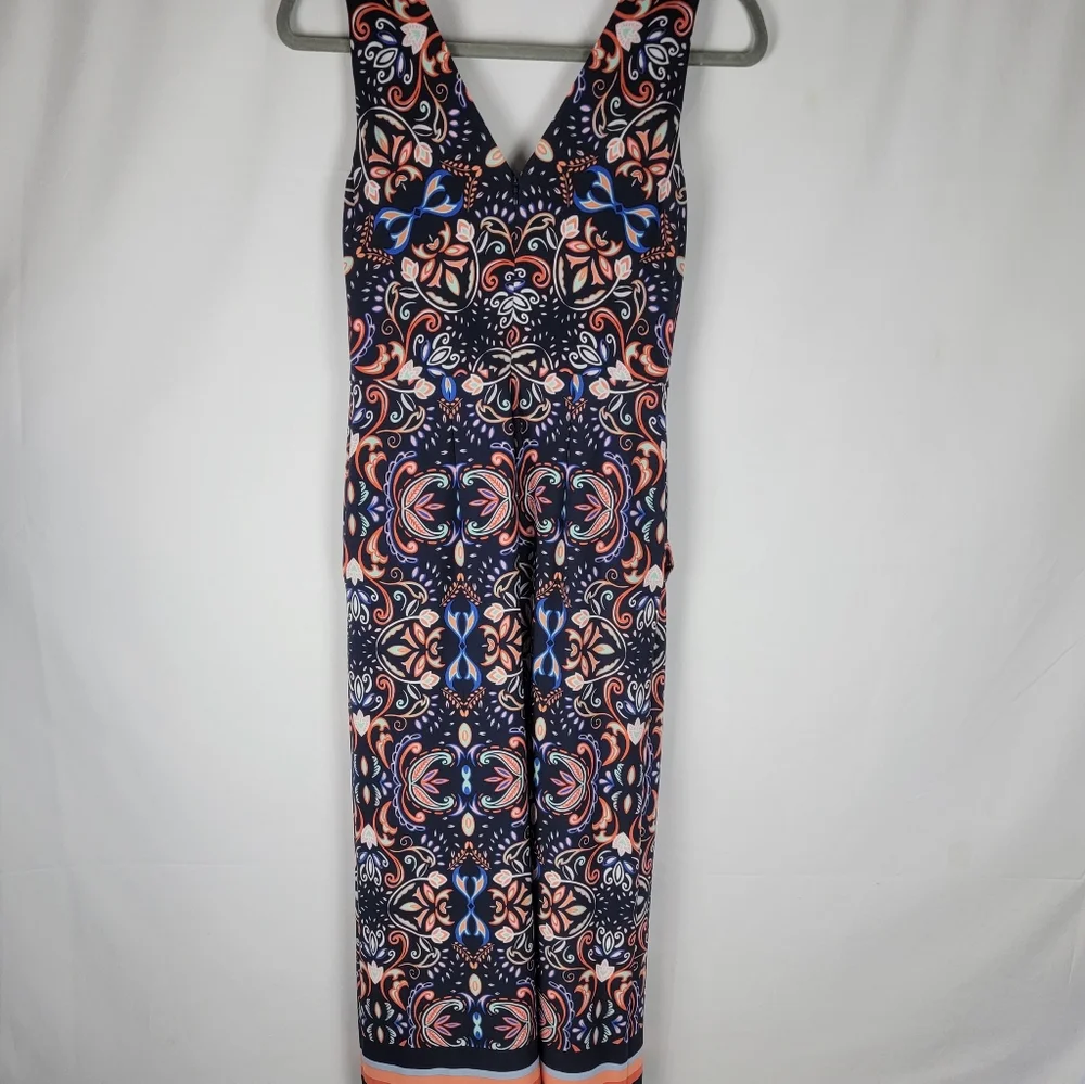 Vince Camuto printed vneck jumpsuit size 2 boho print - Picture 5 of 7